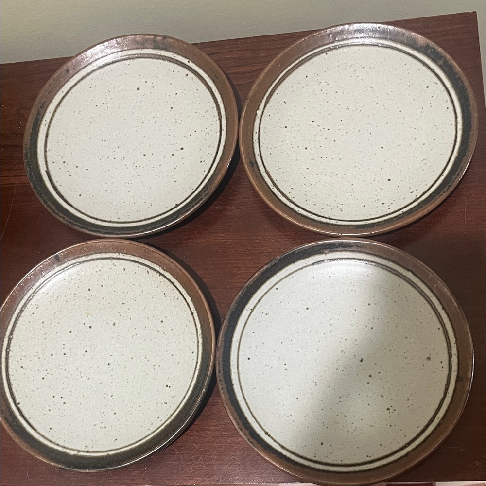 Otagiri Cream and Brown Dinner Plates Set